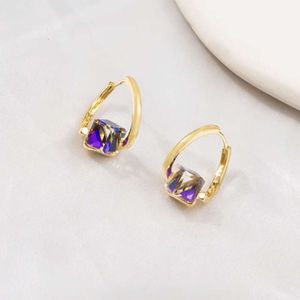 Tiktok Unique Design One Carat Color Crystal 2022 New Fashion Net Red Premium Earrings