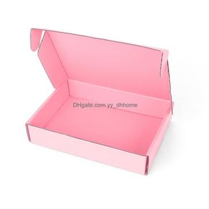 Confezione regalo 5 pezzi/10 pezzi/scatola rosa Abbigliamento ondulato Imballaggio generale per il trasporto Supporto in cartone piccolo Dimensioni personalizzate e goccia stampata Ot0Kf