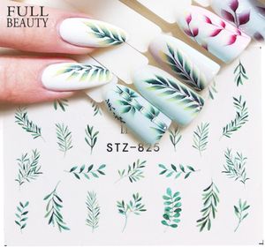 25pcslot Water Nail Decal and Sticker Flower Leaf Tree Green Simple Summer Slider for Manicure Nail Art Watermark Tips CHSTZ82485552795