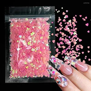 Nail Glitter 10g Holographic Flake Laser Sparkly Heart Sequin Pink Spangle Paillette DIY Gel Polish Manicure Art Decoration