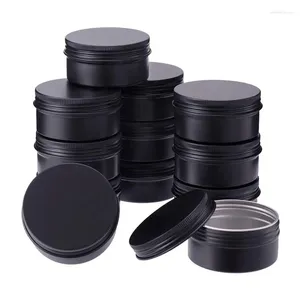 Storage Bottles 100Pcs 80g Black Round Metal Tins Aluminum With Screw Top Lids Empty Containers Jars For Candle Making Picese DIY