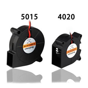 5015/4010/4020 12V24V Kylning Turbo fläkt Borstlös 3D -skrivare levererar delar 2pin för extruder DC Cooler Blrower Part Black Plastic Fans