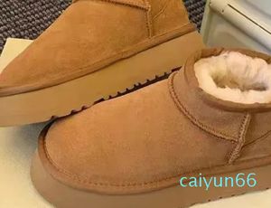 TOP Designer oots Stivali da donna australiani Tasman Bailey Dune Castagna Fibbia invernale Pelliccia Neve Mezza ginocchio Pantofola per capelli integrata in pelle di pecora e lana corta