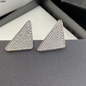 Designers Letter P Studs Earrings For Womens Luxurys Big Triangle Hoop Sliver Stud Earrings Diamond Earing Brand Jewelrys Earings 2304031BFs