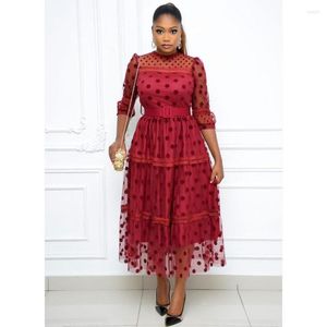 Ethnic Clothing African Dresses For Women 2023 Summer Printing Polyester Plus Size Dress Clothes S-5XL Without Belt