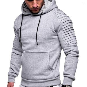 Men's Hoodies Autumn Winter Men Hooded Sweatshirt Long Sleeve Camouflage Gym Fitness Clothing Jacquard Stripe Solid Color Male