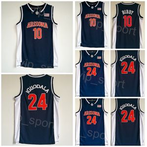 カレッジバスケットボールマイクビビージャージー10アリゾナワイルドキャッツ大学24 Andre Iguodala Navy Blue Team Color Color Embroidery and Sewing for Sportファン