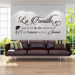 Adesivos de parede decalques la-famille adesivo decoração de autocollante mural para sala de estar quarto diy arte papel de parede decoração dw1210