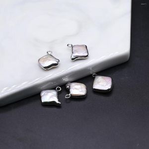Anhänger Halsketten Natürliche Barocke Perle Silber Überzogene Quadratische Hohe Qualität Für Schmuck Machen DIY Frauen Ohrring Halskette Handwerk