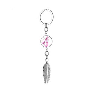 Arts And Crafts Mermaid Ees Bird Feather Wing Keychains Fashion Keychain Key Ring Holder Car Friendship Pendants Jewelry Drop Delive Dhwbu