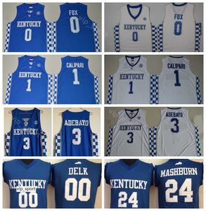 College de Aaron Fox Jersey 0 Kentucky Wildcats Basketball Malik Monk 5 Edrice Adebayo 3 Tony Delk 00 Jamal Mashburn 24 John Calipari