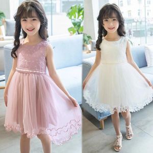 Vestidos de menina meninas vestido 2023 estilo verão roupas rendas princesa cauda de andorinha dança andorinha para 4 6 8 12 14 anos