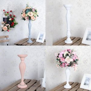 Decorative Flowers Wedding Props Imitation Wood Table Flower Vase Road Shop Window Display White Shooting Ornament