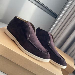 2023 Kış adam gündelik loafers geniş daireler lp spor ayakkabı açık yürüyüş yürüyüş güverte ayakkabıları süet spor oxfords soafers tasarımcı ile loropianas üzerinde kayma 35-46 kutusu