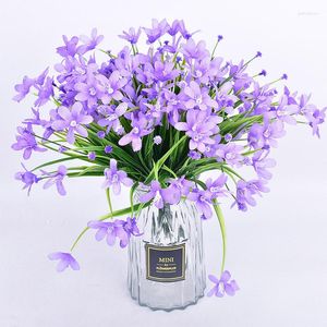 Декоративные цветы 1 шт. Настоящее касание шелковая весенняя трава орхидеи искусственный букет для свадебного декорирования.