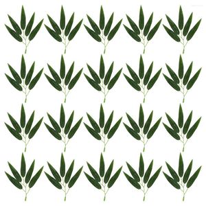 Decorative Flowers 50 Pcs Outdoor Decor Artificial Bamboo Leaves House Plants Indoors Live Faux Green Silk Table Confetti Fake Branch