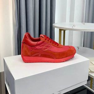 Mens Womens Luxury Casual Shoes Classic Forrest Gump Shoes Flow Runner In Nylon Suede Lace Up Sneaker Soft Upper Honey Rubber Wave Sole flow sneaker 03