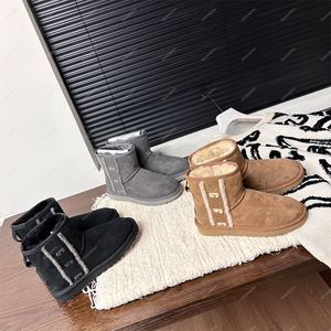 Mulheres designer botas de luxo qualidade inverno quente casa sapatos 2629 pele um tecido moda ug novas botas de neve de lã preguiçosa shoes_0526