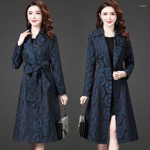 Trench feminina Coats Média feminina e longa quebra-vento 2023 Autumn da primavera Over-the-the-Knee High-end Mother Atmosférica Caro