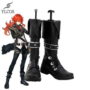 Trajes de catsuit jogo genshin impacto diluc cosplay sapatos festa de halloween fantasia botas pretas feitas sob encomenda