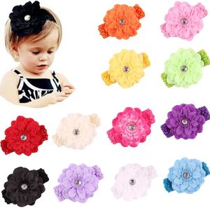 Hårtillbehör 30st/Lot Baby pannband Big Felt Flower Head Bands Hårband Born Girls Toddler Turban Headwrap Children