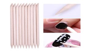 NAT006 100st nagel träkutarskivor Pusher Remover Nail Art Stick Orange Wood Sticks Cuticle Removal Manicure Nail Art Tools2645091