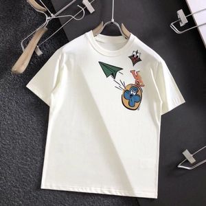 Tasarımcı L Mans Lüks T-Shirt Marka Tişört Giyim Mektubu Kısa Kollu İlkbahar Yaz Gelgit Erkekler ve Kadın Tee Tasarımcı T Saf Renk Nefes Alabilir Lüks T-Shirt