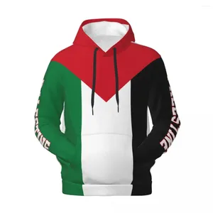 Hoodies masculinos 3D Casual Hoodie Palestina Bandeira Emblema Palestino Poliéster Unissex Homens Mulheres Haruku Fleece Moletom Pulôver