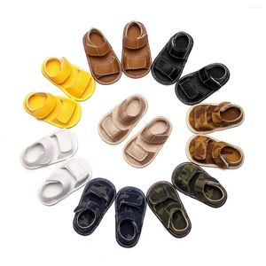 First Walkers Born Boys Girls Baby Shoes Classic PU Leather Soft Soles Walking Breathable Sandals Summer Casual Beach 0-2