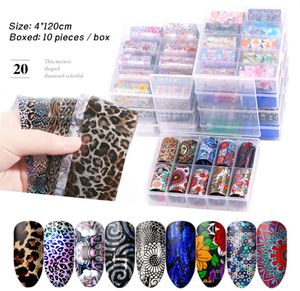 Nail Art Stickers Set 30 styles Transfer Paper Decals Colorful Starry Nails Decorations Tips Manicure Tool 4cm 10pcs /box5408948