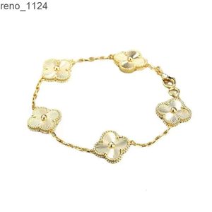 925 Sterling silver 18k Gold Plated Charm Fashion clover bracelet Wholesale Laser Zircon Bracelet Wedding Jewelry