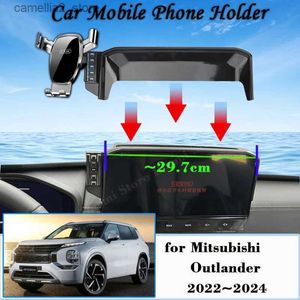 Car Holder Car Mobile Phone Holder for Mitsubishi Outlander SEL PHEV GM GN ZM 2022 2023 2024 360 Car Mount GPS Bracket Stand Accessories Q231104