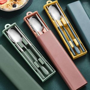 Dinnerware Sets 1 Set Useful Rust-proof Picnic Cutlery Reusable Outdoor Spoon Chopsticks Kit Have A Meal