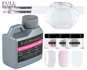 Kits de unhas em pó de cristal, extensão acrílica transparente, conjunto de manicure, conjunto de 120ml, líquido acrílico, escultura 3d, escova de unhas, ferramenta diy ch15738705078