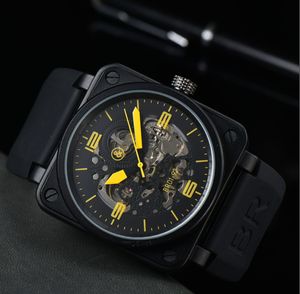 Herren BR Modell Sport Kautschukband Mechanisches Uhrwerk Bell Watch Business Edelstahl Man Ross Square Herren Armbanduhren