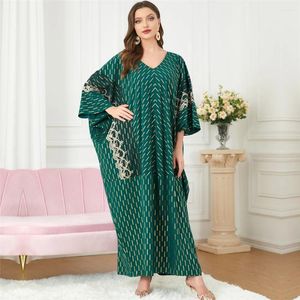 Ethnic Clothing Lace Print Abaya Women Muslim Bat Sleeve Loose Maxi Dress Turkey Arabic Islamic Dubai Gown Ramadan Eid Kaftan Jilbab Caftan