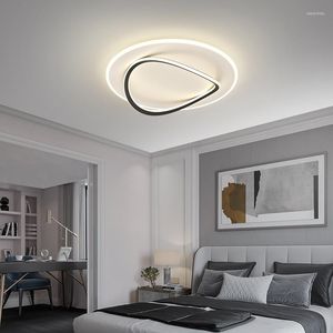 Deckenleuchten LED-Lampen Modernes minimalistisches Schlafzimmer Dekorative Schwarzgold-Schmiedeeisen-Acryl-Kronleuchter für Wohnzimmer