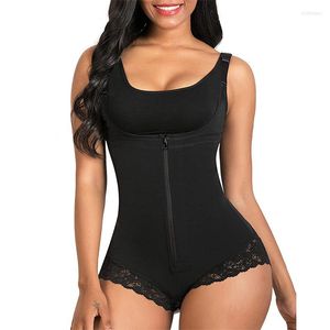 Kvinnors shapers komprimering kvinnor bantar mage underkläder front blixtlås full body shaper byte skulptör formade sömlösa fajas sexig