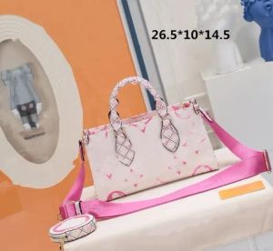 Womens handbags onthego the tote bags luxury shopping designer bag coin purse pink blue pm fashion leather shoulder Crossbody Bag 003