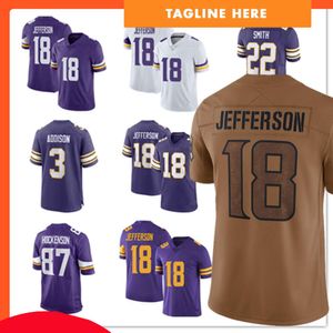 Men Women Youth Football Jerseys 3 Addison 18 Justin Jefferson 4 Dalvin Cook 22 Harrison Smith 8 Kirk Cousins ​​7 Patrick Peterson 87 T.J. Hockenson 84 Randy Moss 2023