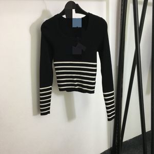 1029 2023 outono marca mesmo estilo camisola manga longa preto branco cinza tripulação pescoço pulôver roupas femininas de alta qualidade 20237229