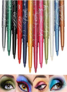 Professionella 12 färger Eyeliner Shimmer Eyeschadow Glitter Lip Pencil Pen Cosmetic Makeup Set9798773