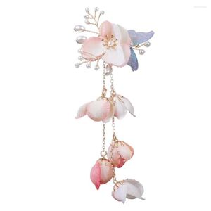 Clip per capelli per bambini Clip Flower Silk Flori Flori Clip cinese Accessori in tessuto fatto a mano Bassel Shape Girl Girls Kids Na