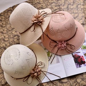 Wide Brim Hats Fashion Bow Big Mesh Beach Cap Women's Floppy Foldable Anti-UV Solid Color Dome Disk Holiday Travel Sun Hat