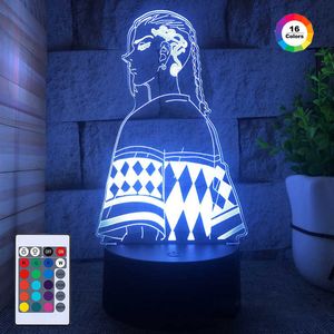 Luci notturne Acrilico 3D LED Night Light Lampada da tavolo Tokyo Revengers Anime Lampada Touch Remote USB RGB Lampada da notte per arredamento camera da letto Regali per bambini P230331