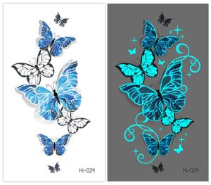 Temporary Tattoos Luminous Tattoo Stickers for Women Arm Face Glowing Tattoos Body Art Tattoos Snake Butterfly Electric Syllable Party Tattoo 2022 Z0403