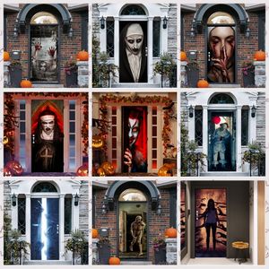 Other Decorative Stickers 3D Removable Halloween Door Sticker Vinyl Decal Adhesive Festival Wallpaper For Bar Living Room Home Decor 230403