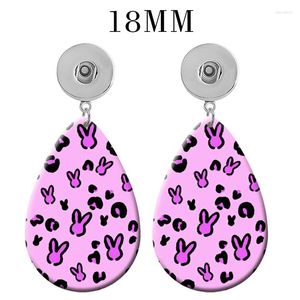 Dangle Earrings MOM Girls Sunflower 12mm 18mm Snap Button Drop Acrylic Eardrop Ear Stud DIY Jewelry V1830