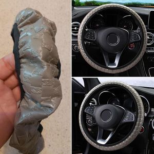 Steering Wheel Covers 1pcs Woven Leather Elastic Without Inner Ring Car Cover Comfortable Installing Easily Styling Tool