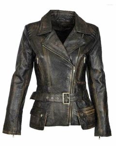 Women's Leather Jacket Genuine Lambskin Soft Motorcycle Slim Fit Driver Retro European And American Fashion Trend